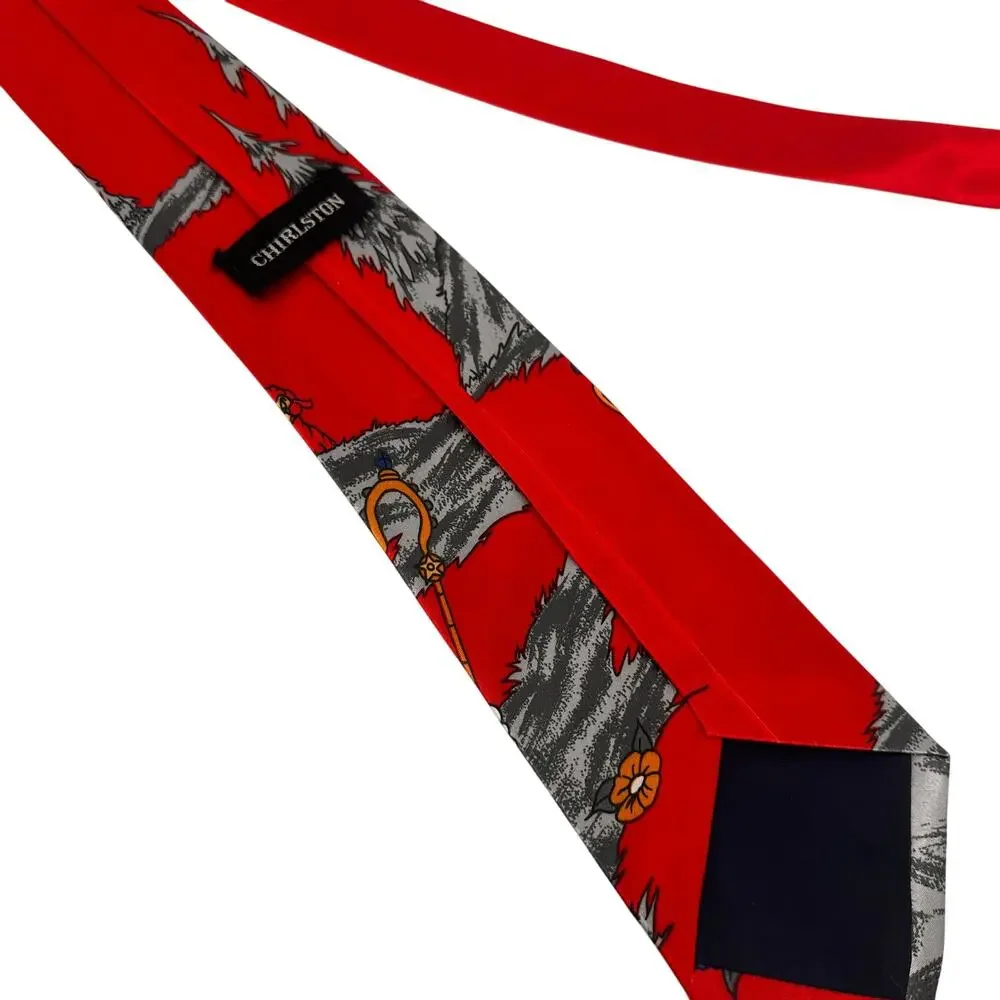 Chirlston Vintage Men's Silk Mickey Mouse Ewe Goat Tie